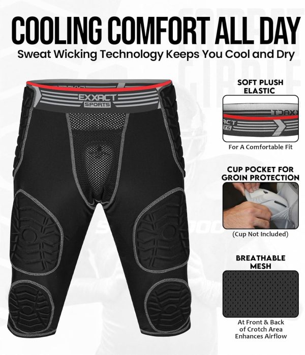 Exxact Sports Combat 7-Pad Football Girdle Adult-1