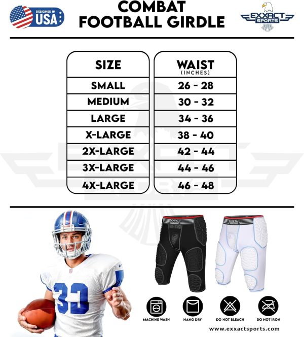 Exxact Sports Combat 7-Pad Football Girdle Adult-6