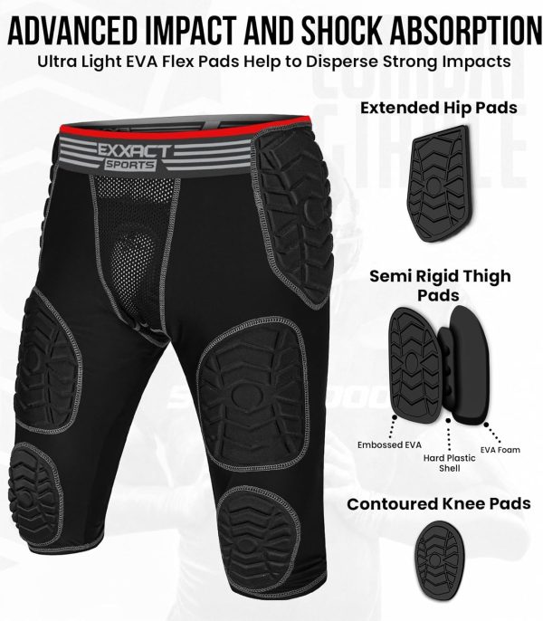 Exxact Sports Combat 7-Pad Football Girdle Adult-2