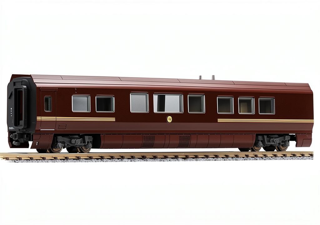 Installing Kato Royal Train Toy Figure on a wooden shelf