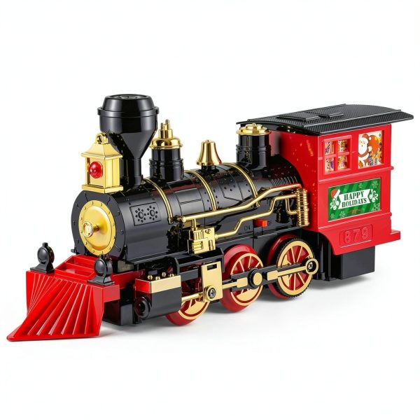 OleFun Train Set with Steam Locomotive, 14 Track Pieces, Sound & Smoke-2
