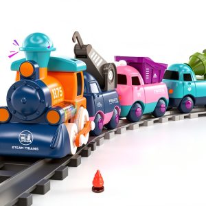 Train Set for Toddlers Dynffur Electric Toy with Lights Music Tracks-0