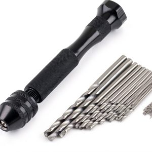 0.3-3.6mm Grasp Range Chuck Manual Hand Drill Hand Drill Micro Mini Drill Bits Set with 25 HSS Drill Bits Wood Drilling Tool-0