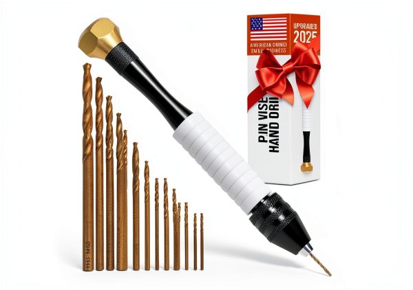 Pin Vise Hand Drill Manual - Jewelry w/Micro Drill Bits (0.8mm-2.5mm)-0