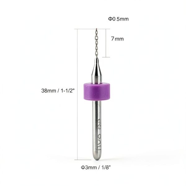 Micro Drill Bit -10pcs 0.5mm PCB Drill Bits with 1/8 Inch Shank Tungsten Carbide Rotary Tool for Printing Circuit Board/Stone/CNC Engraving-2