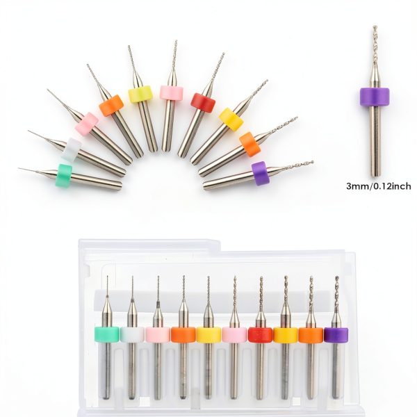 20 Pcs Micro Drill Bit Set 0.3-1.2mm Micro Drill Bits Tungsten Steel PCB Print Circuit Board Flute CNC Router Bits Shank for Rough Stone Jewelry Punching Engraving-1