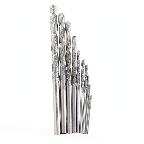 MEETOOT 10-Piece Diamond Drill Bit Set Heavy Duty Micro Drill Bit Set for Glass Tile Jewelry 0.8mm 1.0mm 1.2mm 1.5mm 1.8mm 2.0mm 2.5mm 3.0mm 3.5mm 4.0mm-2