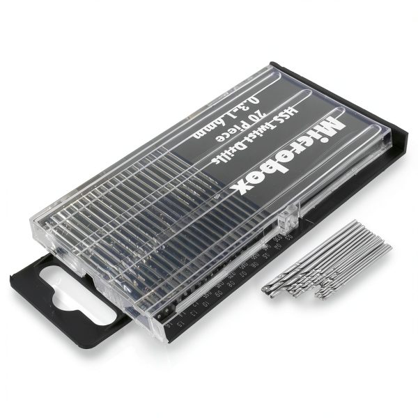 Micro Drill Bit Set 0.3-1.6mm Hordion HSS Mini Twist 20‑Piece-1
