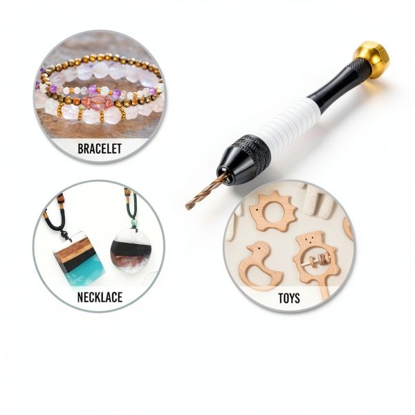 Pin Vise Hand Drill Manual - Jewelry w/Micro Drill Bits (0.8mm-2.5mm)-5
