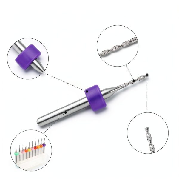 20 Pcs Micro Drill Bit Set 0.3-1.2mm Micro Drill Bits Tungsten Steel PCB Print Circuit Board Flute CNC Router Bits Shank for Rough Stone Jewelry Punching Engraving-2