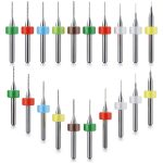 20 Pcs Micro Drill Bit Set Micro Drill Bits Tungsten Steel PCB Print Circuit Board Flute CNC Router Bits Shank for Rough Stone Jewelry Punching Engraving (0.1-1.0 mm)-0