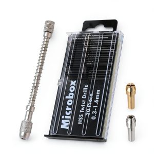 Mini Drill Bit Set 20pcs + 2pcs Chuck by Saipe HSS Micro Tool-0