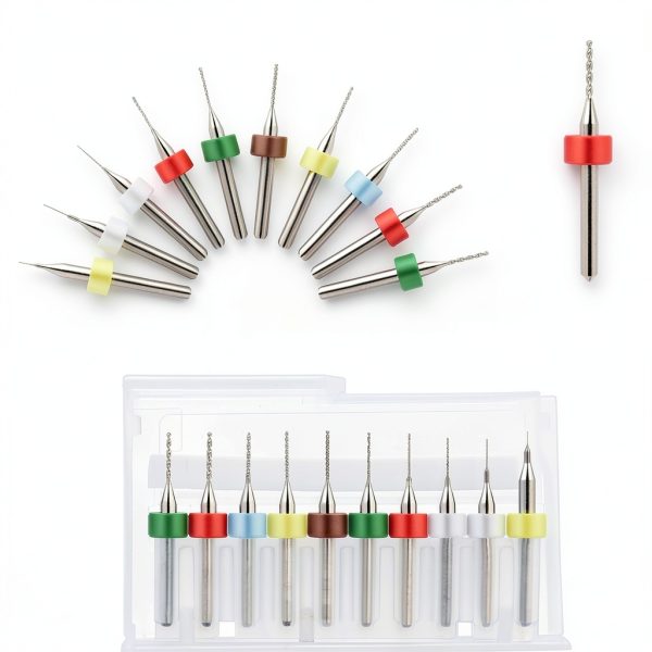 20 Pcs Micro Drill Bit Set Micro Drill Bits Tungsten Steel PCB Print Circuit Board Flute CNC Router Bits Shank for Rough Stone Jewelry Punching Engraving (0.1-1.0 mm)-1