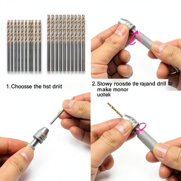 62 pcs Hand Drill Set, lyfLux Micro Drill Bit Set, 10 pcs Mini Drill, 50 pcs Twist Drill Bits,2 pcs Drill Handle, for Resin DIY, Cardboard, Plastic, Jewelry, Wood, Clay Crafts-4