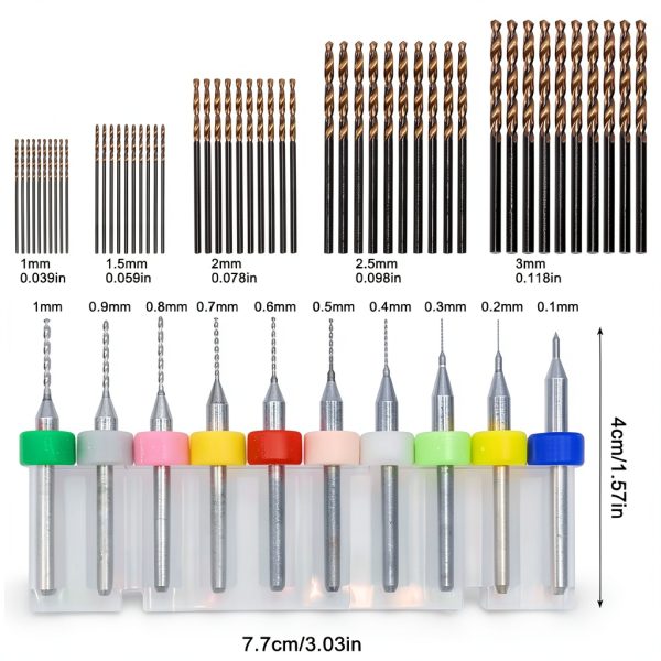 62 pcs Hand Drill Set, lyfLux Micro Drill Bit Set, 10 pcs Mini Drill, 50 pcs Twist Drill Bits,2 pcs Drill Handle, for Resin DIY, Cardboard, Plastic, Jewelry, Wood, Clay Crafts-6