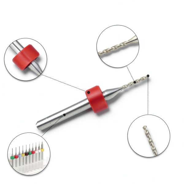 20 Pcs Micro Drill Bit Set Micro Drill Bits Tungsten Steel PCB Print Circuit Board Flute CNC Router Bits Shank for Rough Stone Jewelry Punching Engraving (0.1-1.0 mm)-2