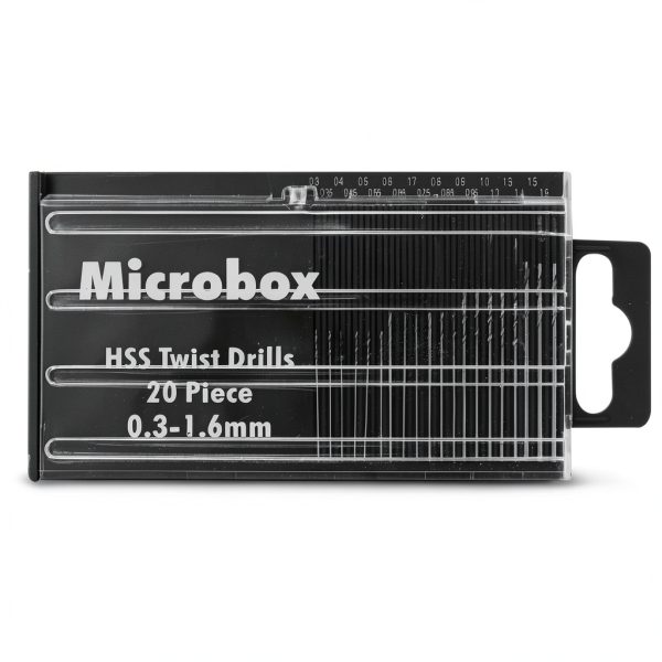 Micro Drill Bit Set 0.3-1.6mm Hordion HSS Mini Twist 20‑Piece-2