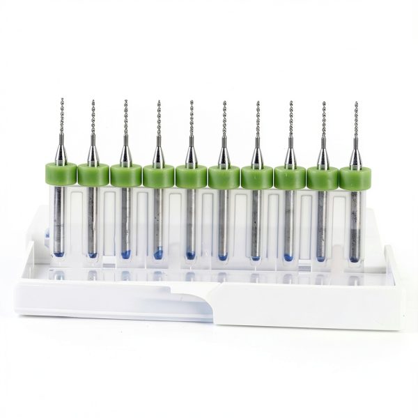 Walfront PCB Drill Bit Set 10pcs Carbide 0.1mm-1.4mm 1/8" Shank-1
